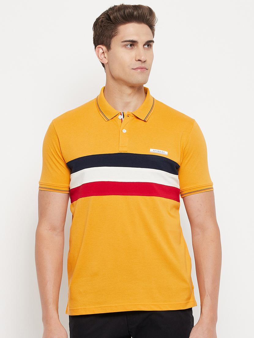 yellow striped polo t-shirt - 18344714 -  Zoom Image - 0