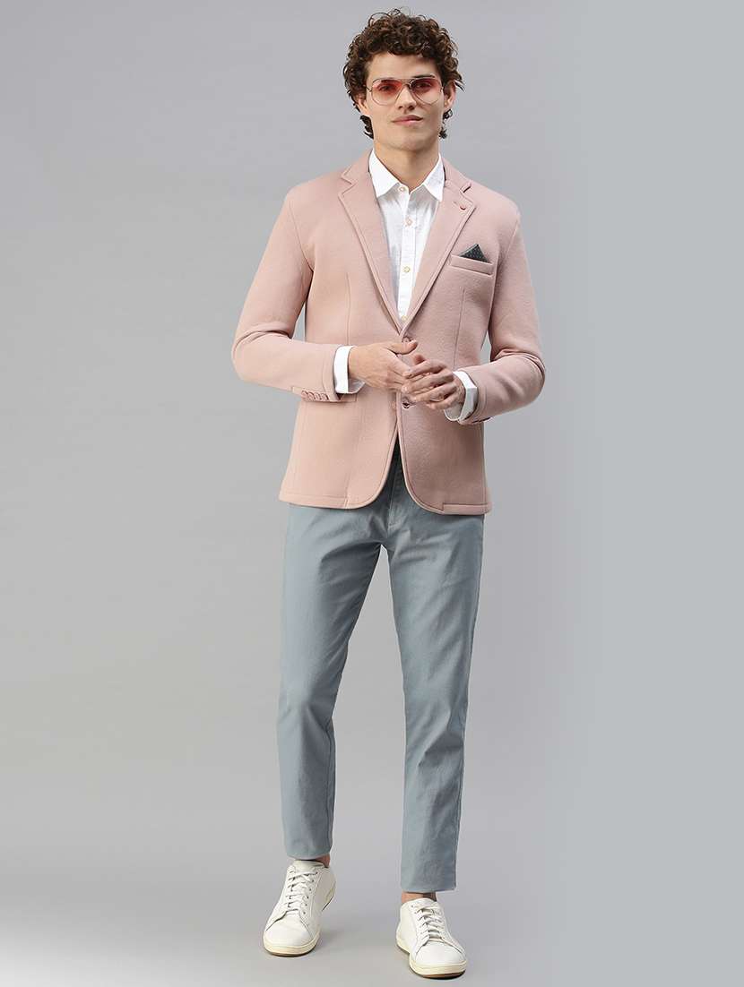 pink solid casual blazer - 18344827 -  Standard Image - 3