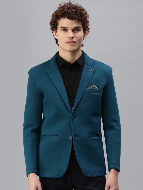 teal solid casual blazer - 18344834 - Standard Image - 0