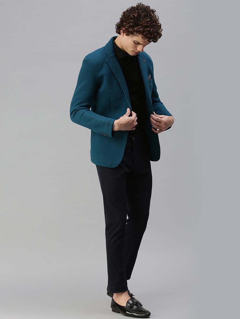 teal solid casual blazer - 18344834 - Standard Image - 3