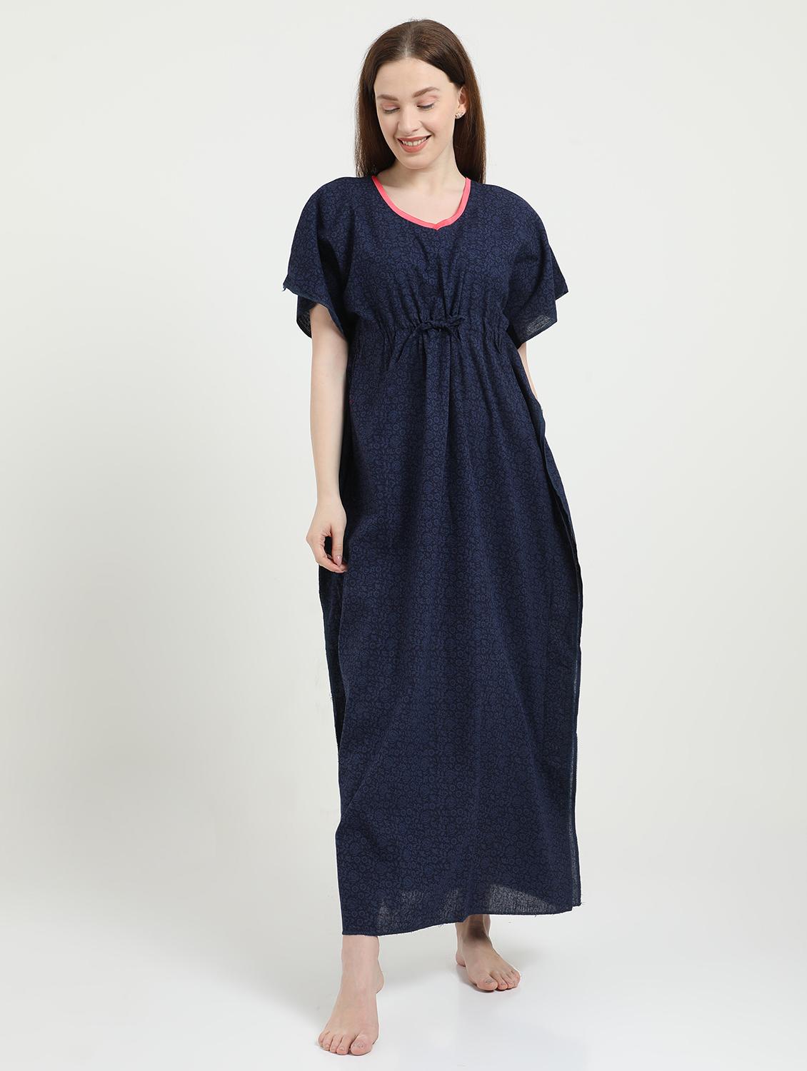 tie front printed nighty - 18345111 - Zoom Image - 0