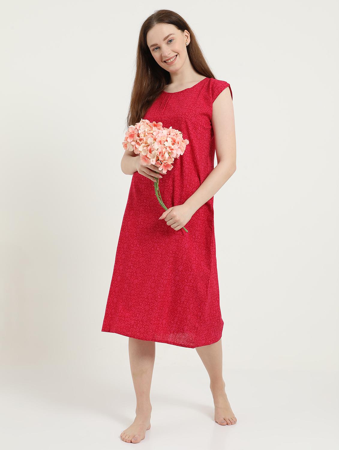 round neck printed sleepshirt - 18345117 - Standard Image - 3