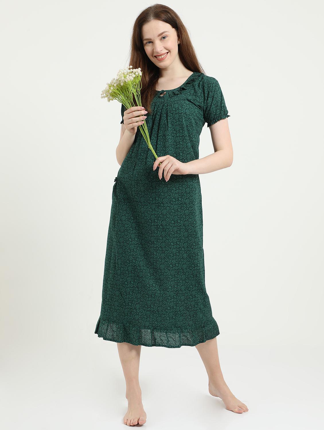round neck printed sleepshirt - 18345125 - Standard Image - 3