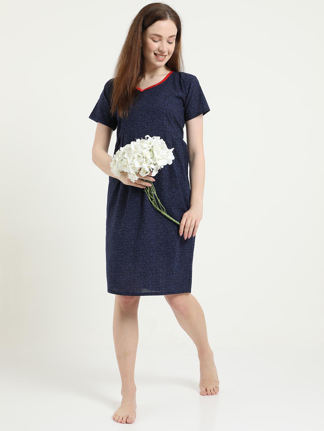 v-neck printed sleepshirt - 18345126 - Standard Image - 3