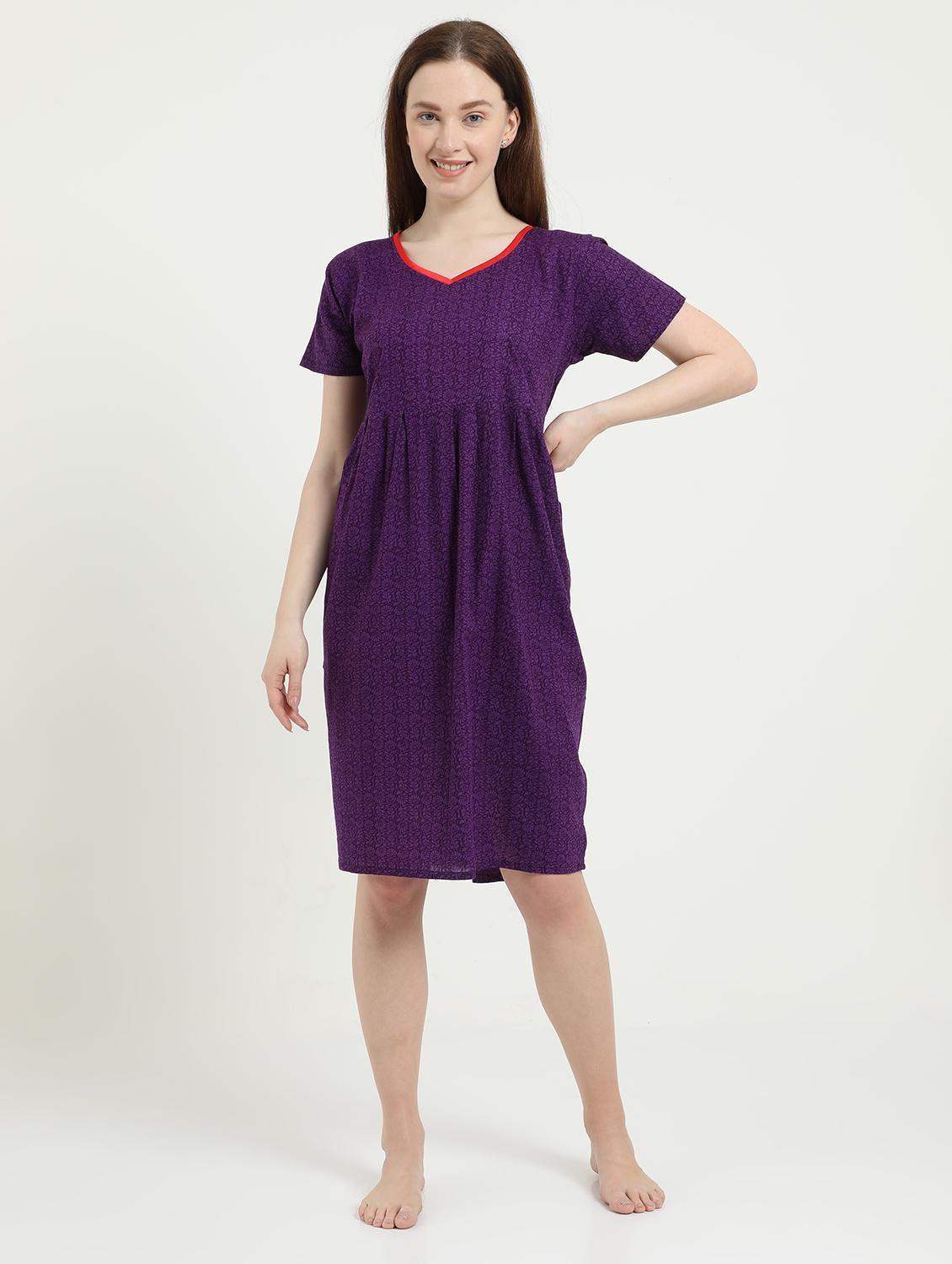 v-neck printed sleepshirt  - 18345128 -  Zoom Image - 0