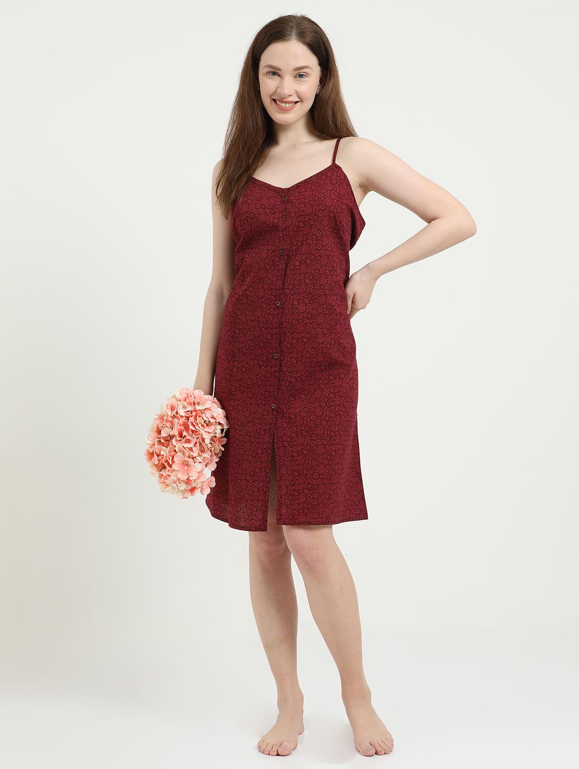 cami neck printed sleepshirt - 18345134 - Standard Image - 3