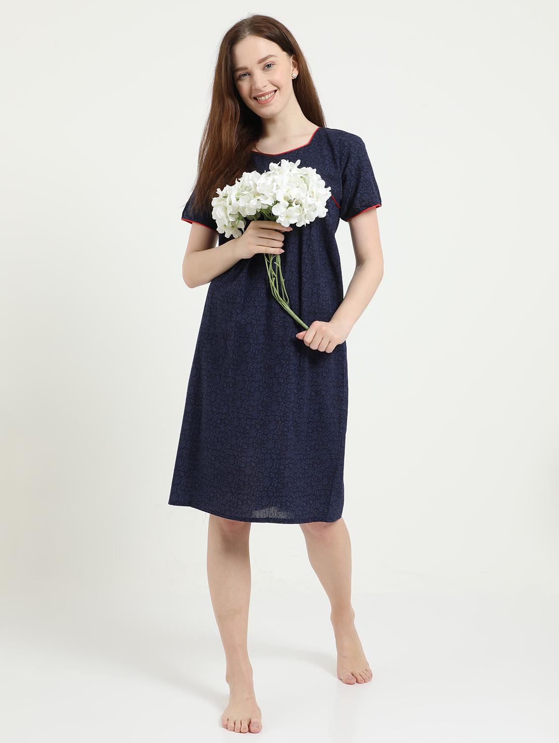 round neck printed sleepshirt - 18345136 - Standard Image - 3