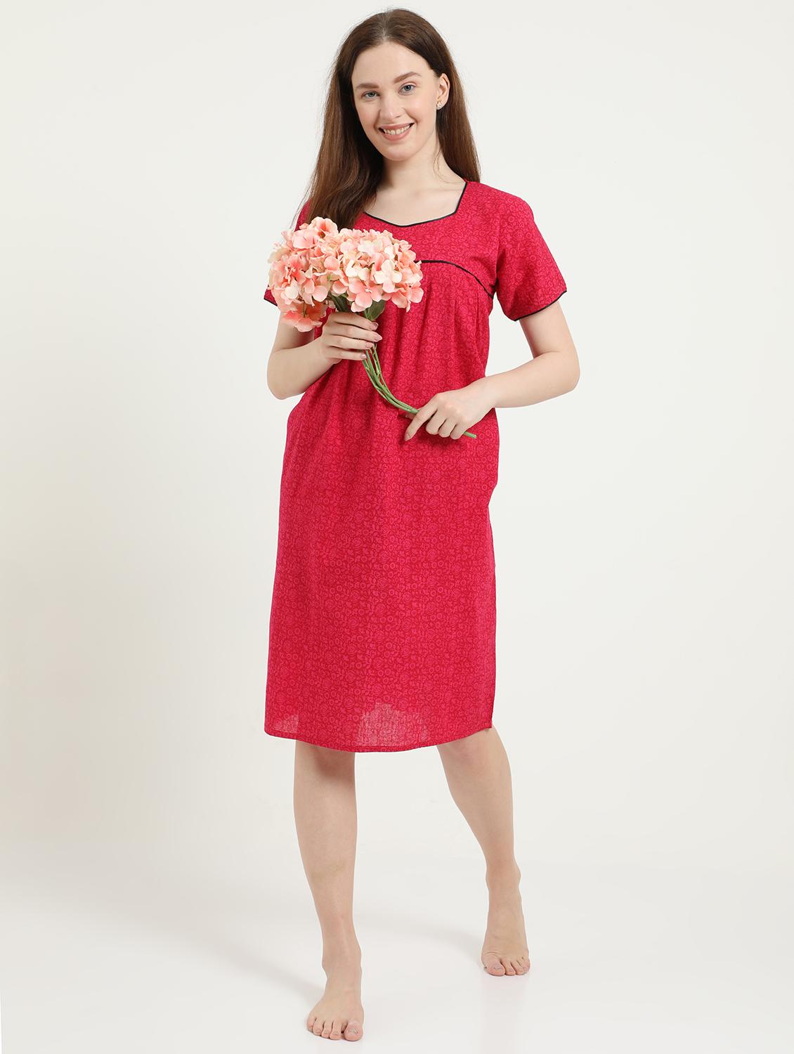 round neck printed sleepshirt - 18345137 - Standard Image - 3