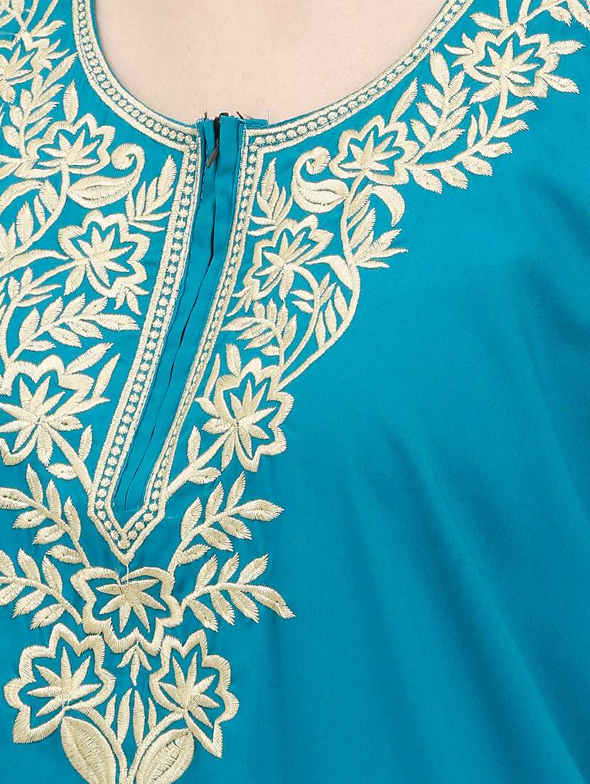 round neck embroidered detail nighty  - 18345141 -  Standard Image - 3