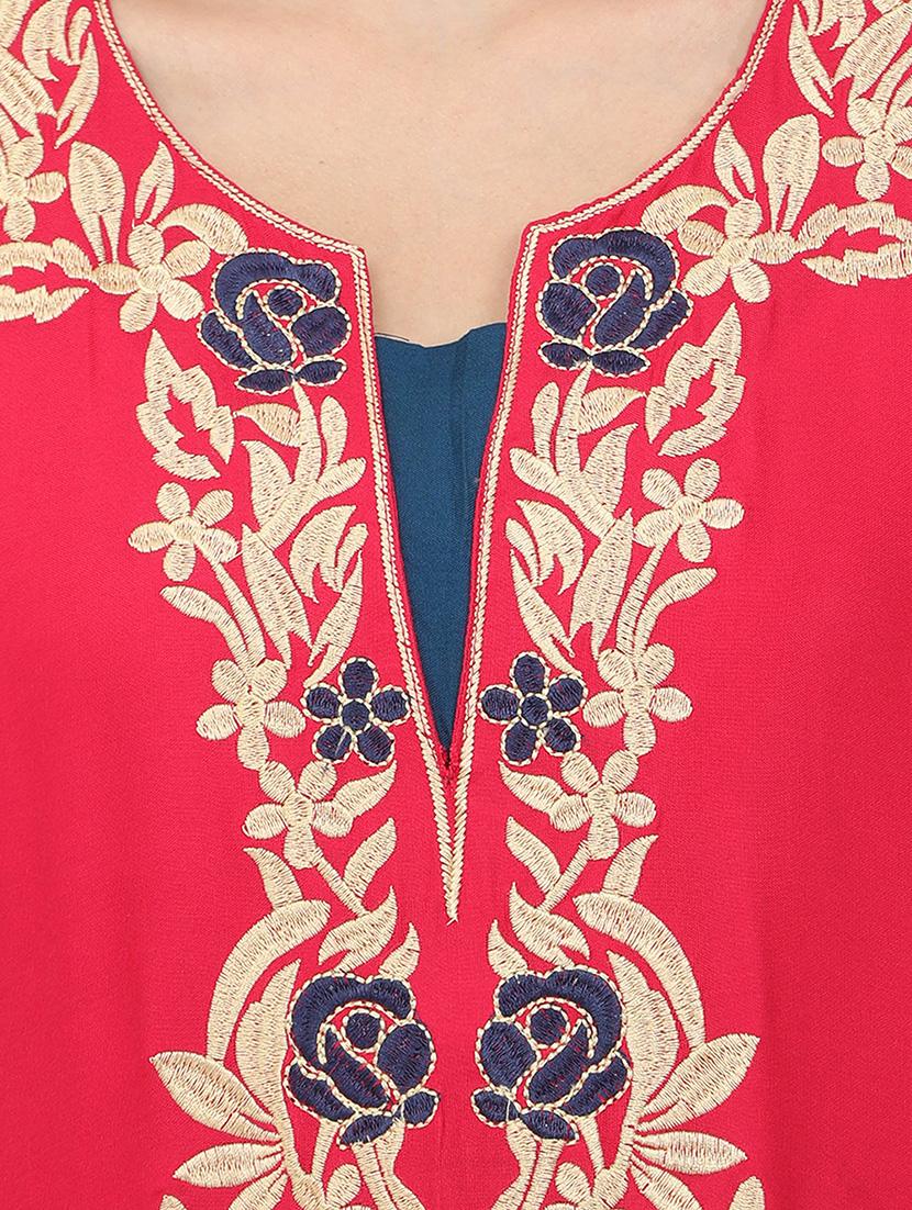 round neck embroidered detail nighty - 18345144 - Standard Image - 3