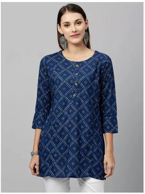 ladies cotton printed short kurti - 18345531 - Standard Image - 0