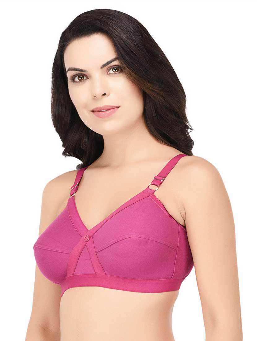 pink solid regular  bra