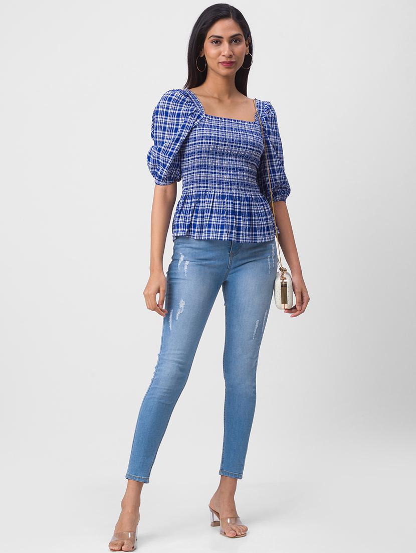 women's peplum square neck top - 18346136 - Standard Image - 3