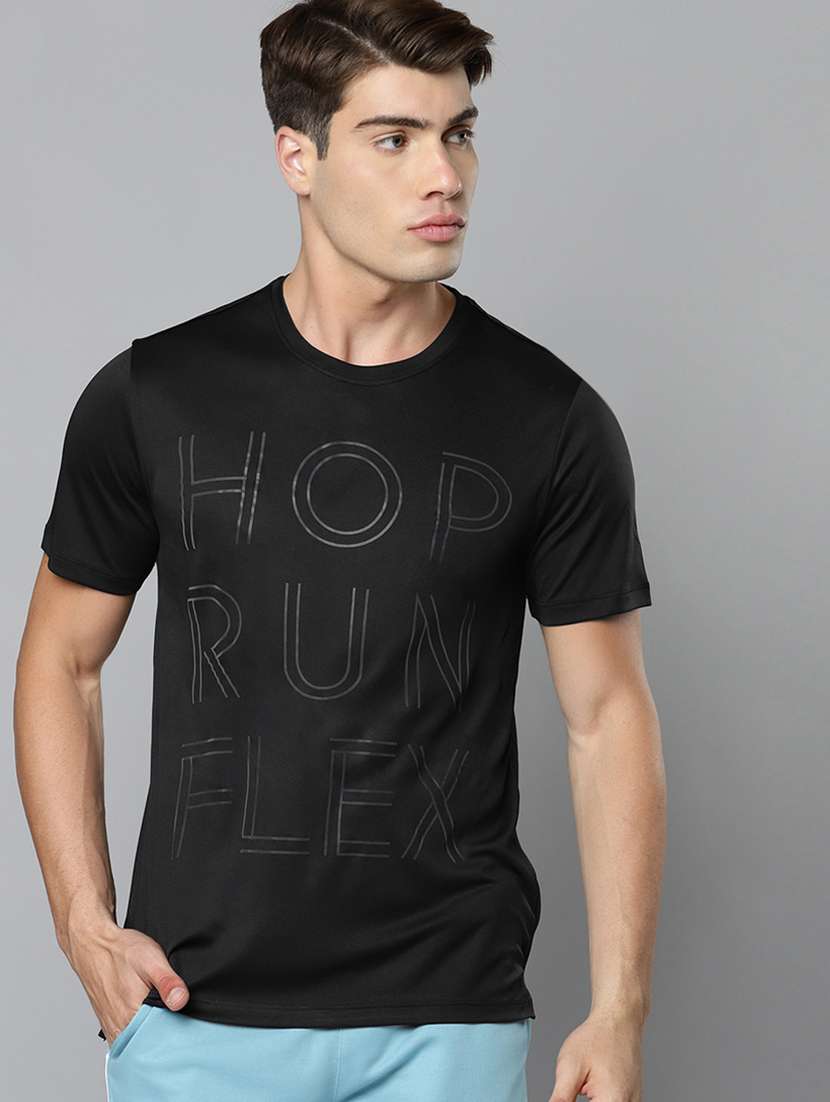 black front-printed t-shirt