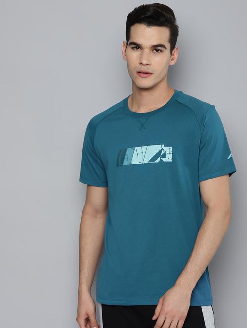 teal chest-printed t-shirt - 18346296 - Standard Image - 0