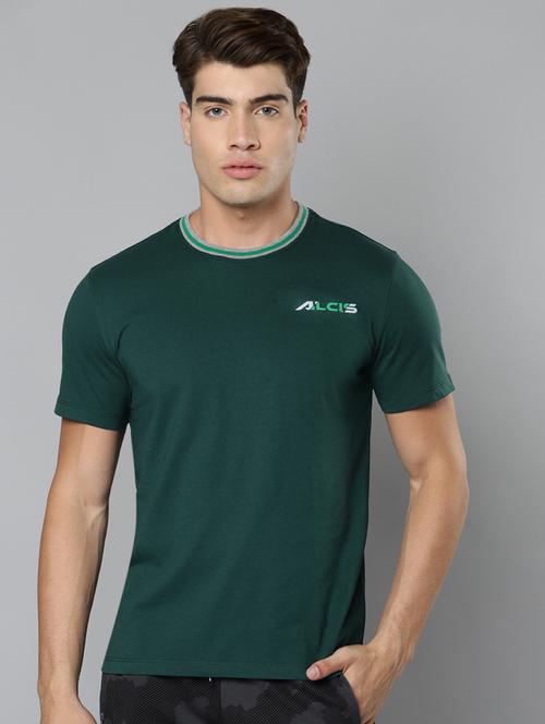 bottle-green front-printed t-shirt - 18346298 - Standard Image - 0