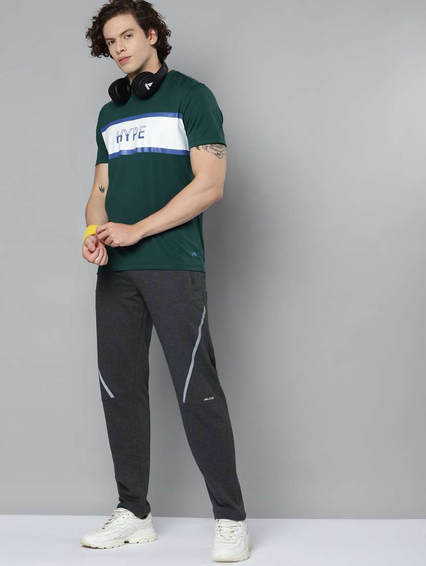 bottle-green chest-printed t-shirt - 18346300 - Standard Image - 3