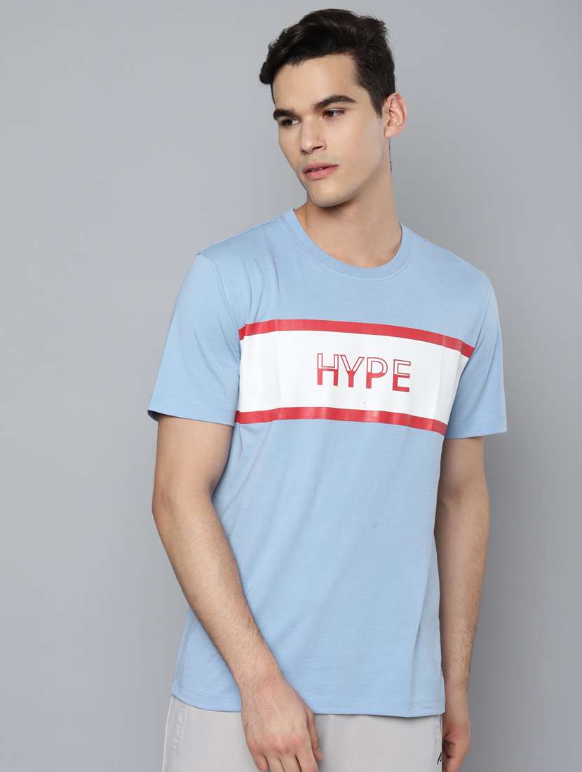 light-blue chest-printed t-shirt - 18346301 - Zoom Image - 0