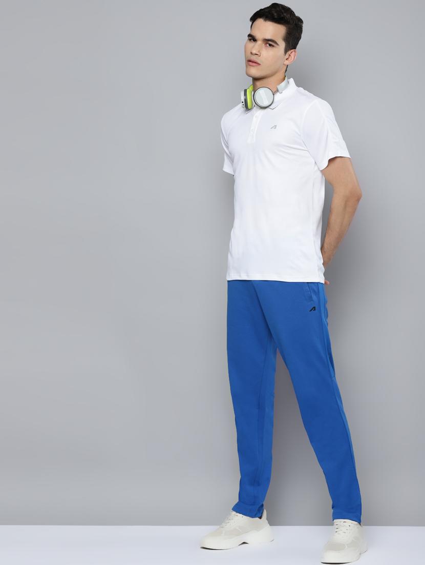 blue solid joggers track pant - 18346337 - Standard Image - 3