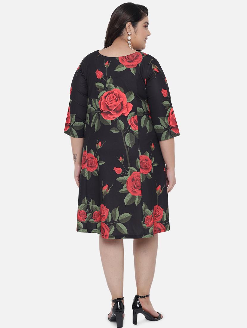v-neck floral a-line dress - 18346377 - Standard Image - 3