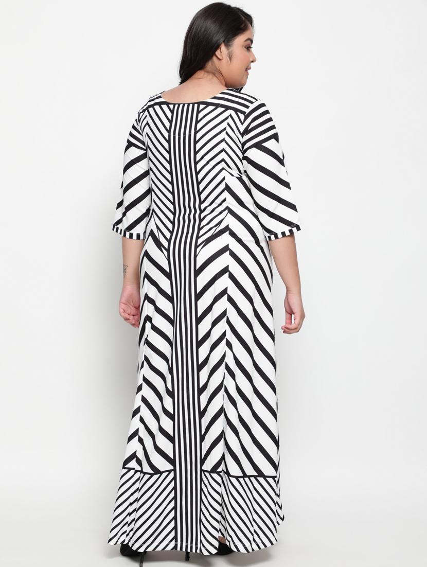 v-neck chevron maxi dress - 18346379 - Standard Image - 3