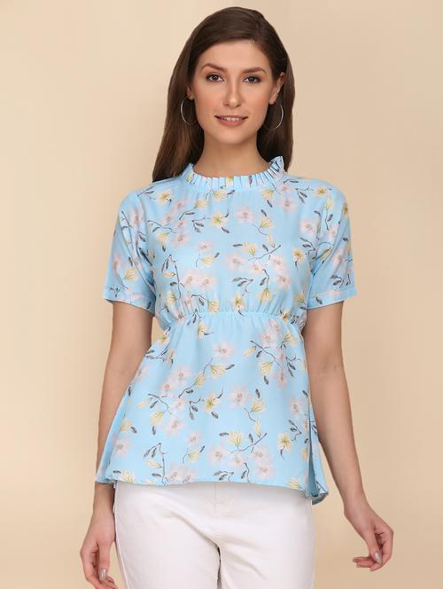 crew neck floral print top - 18346883 -  Standard Image - 0
