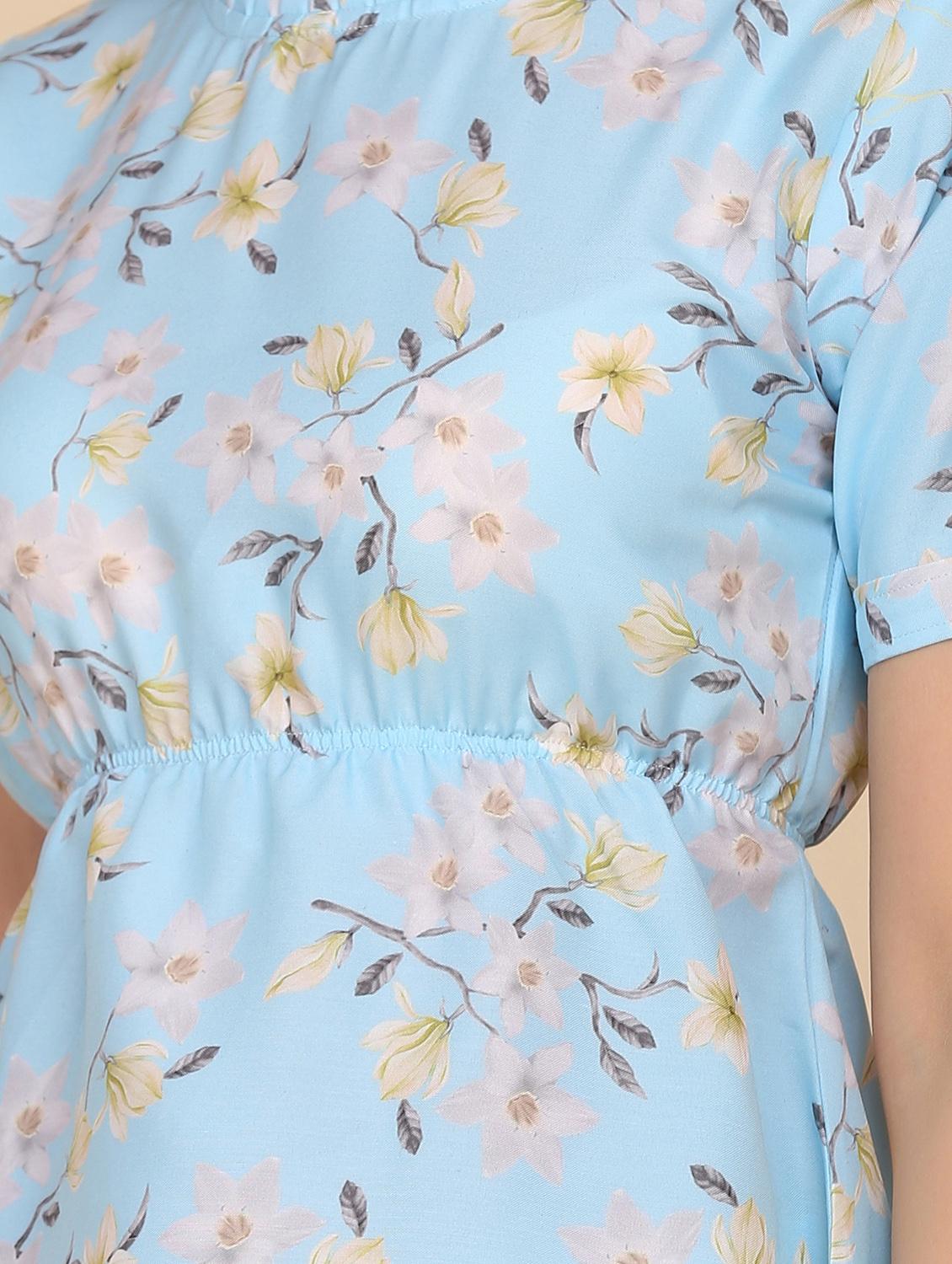 crew neck floral print top - 18346883 - Standard Image - 5
