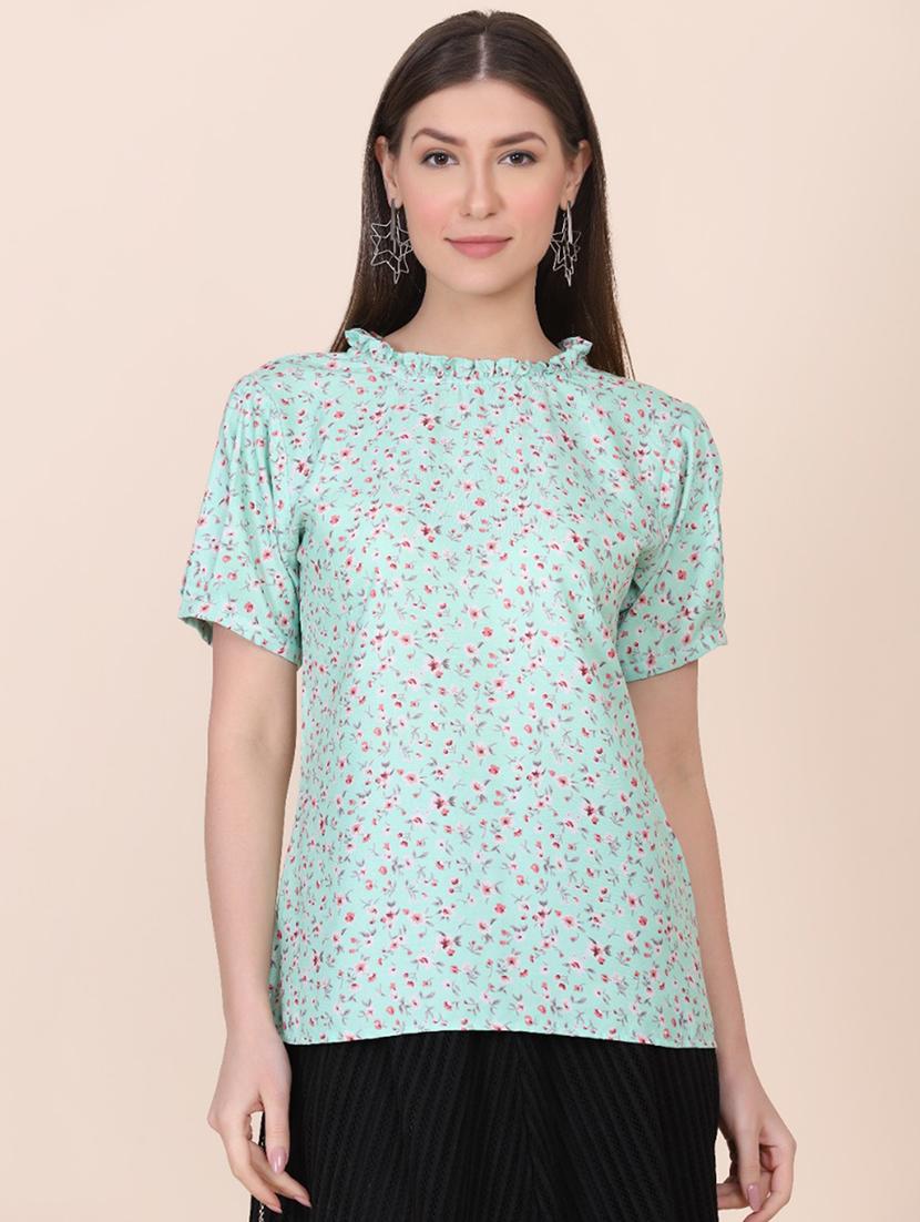 crew neck floral print top - 18346886 -  Zoom Image - 0