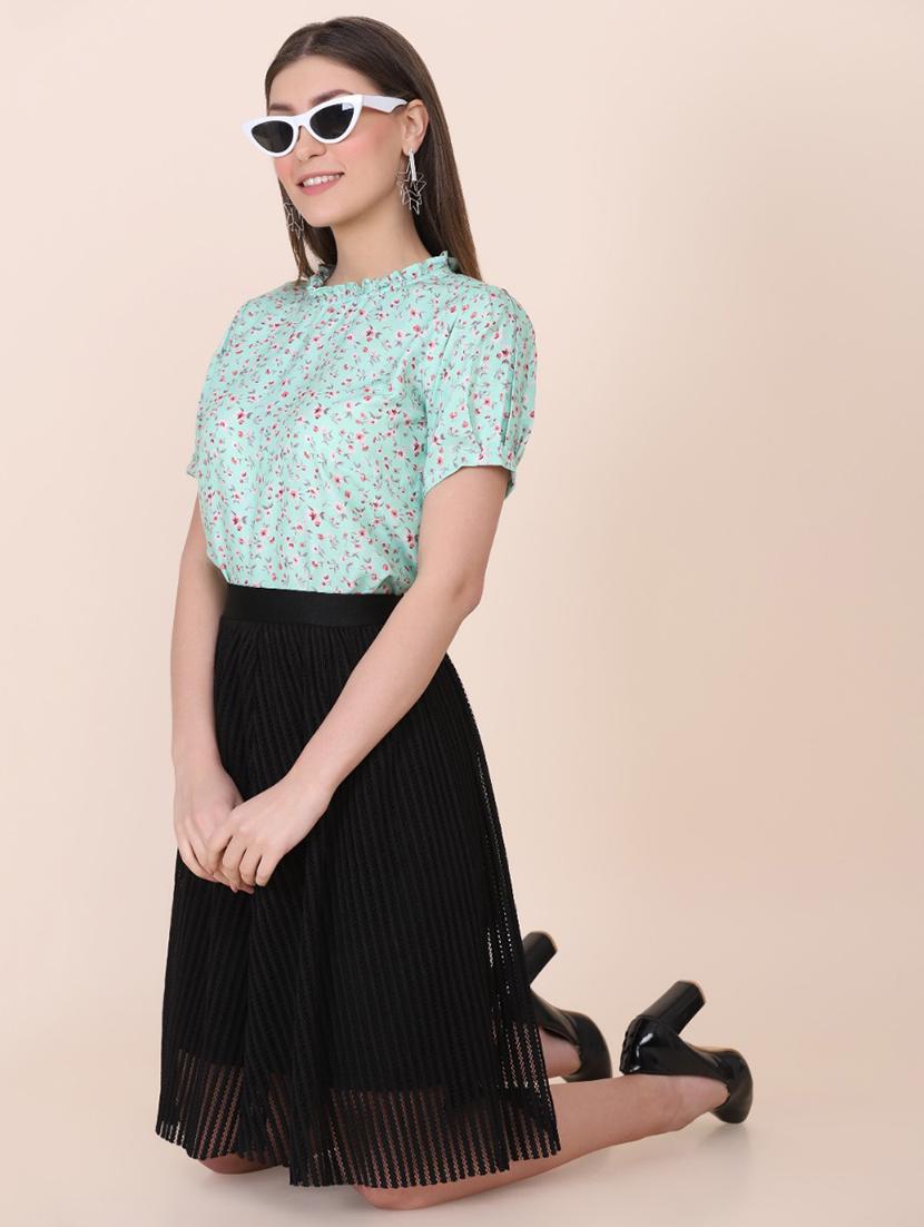 crew neck floral print top - 18346886 - Standard Image - 3