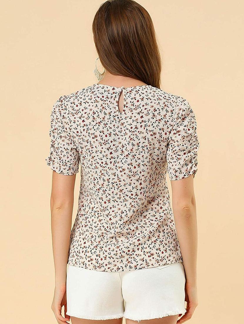 crew neck floral print top - 18346887 - Standard Image - 3
