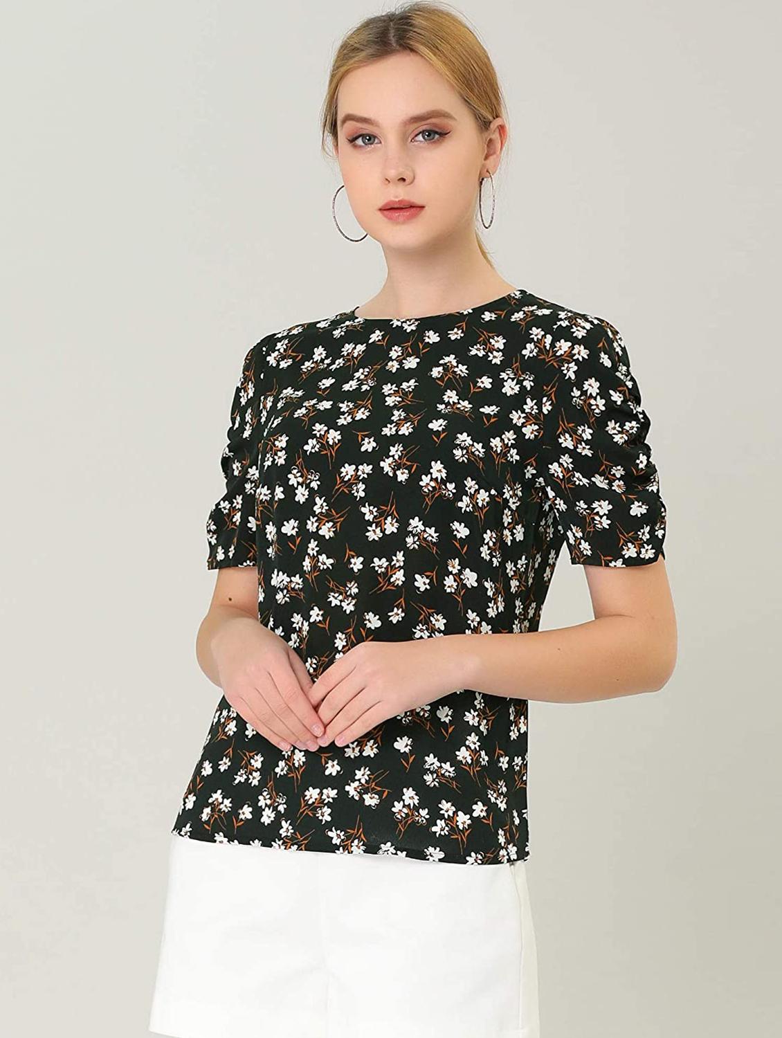 crew neck printed top - 18346888 - Zoom Image - 0