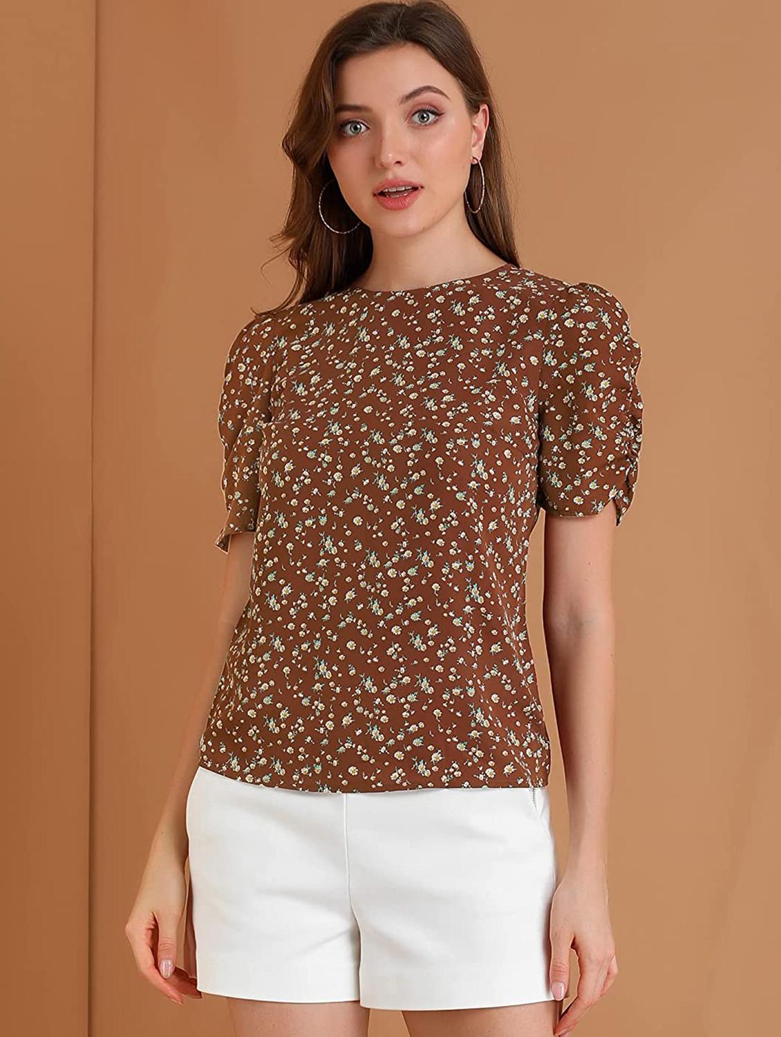 crew neck  printed top - 18346889 -  Zoom Image - 0