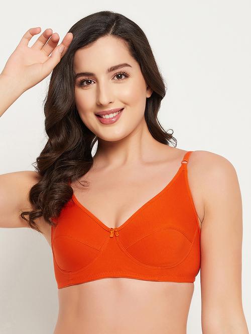 orange solid regular bra - 18346928 - Standard Image - 0