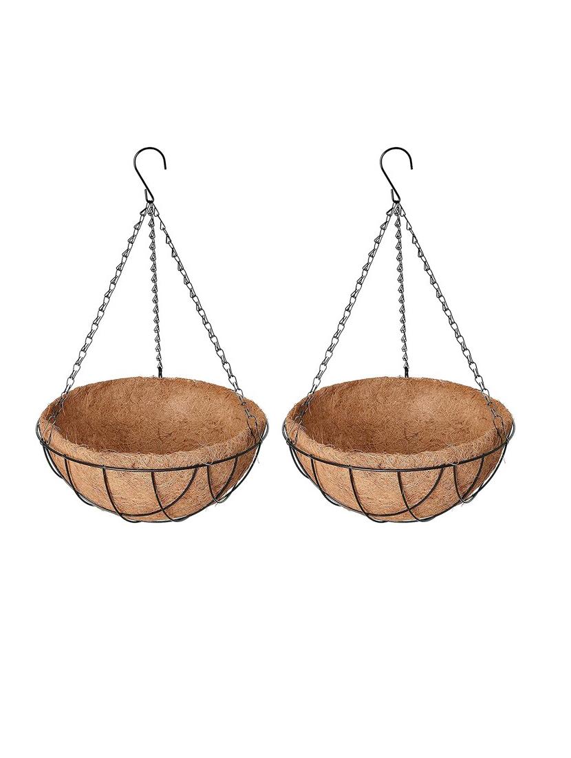 coirgarden-coir hanging round basket-hanging flower plant pots with balcony-water hanging baskets- (14 inch)-pack of 2 - 18347086 -  Zoom Image - 0