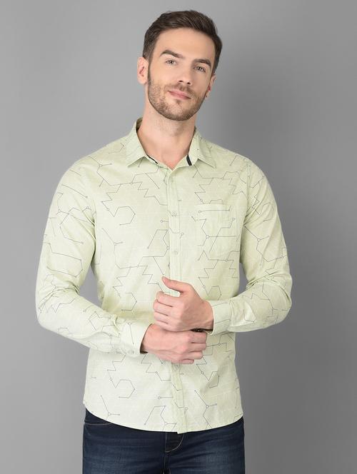 green printed casual shirt - 18347260 -  Standard Image - 0