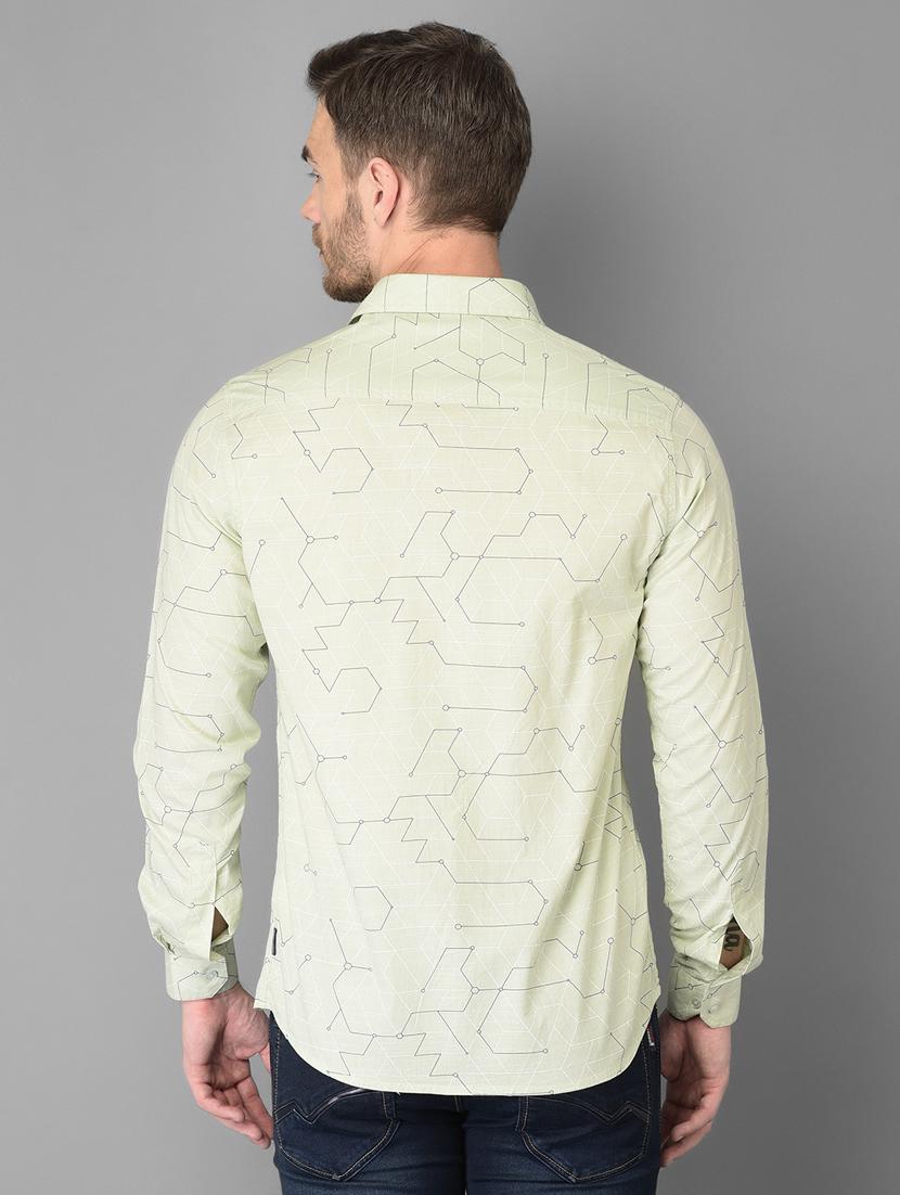 green printed casual shirt - 18347260 - Standard Image - 3