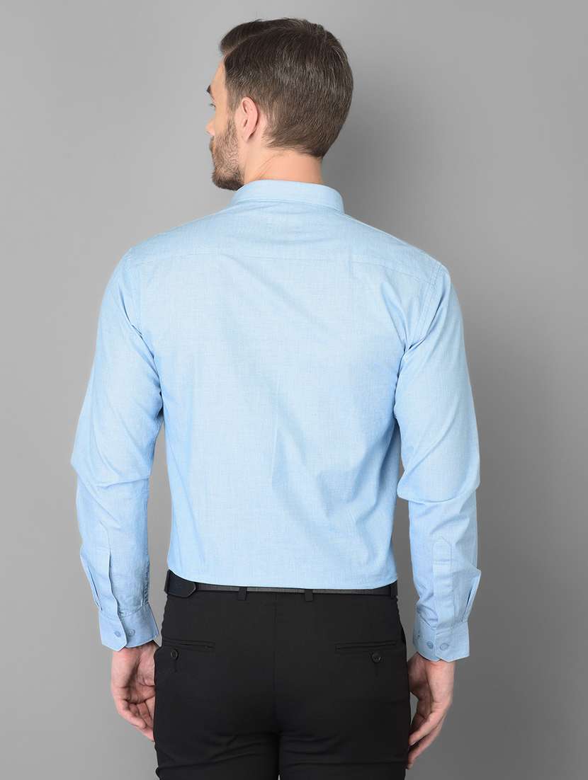 light blue solid formal shirt - 18347275 - Standard Image - 3