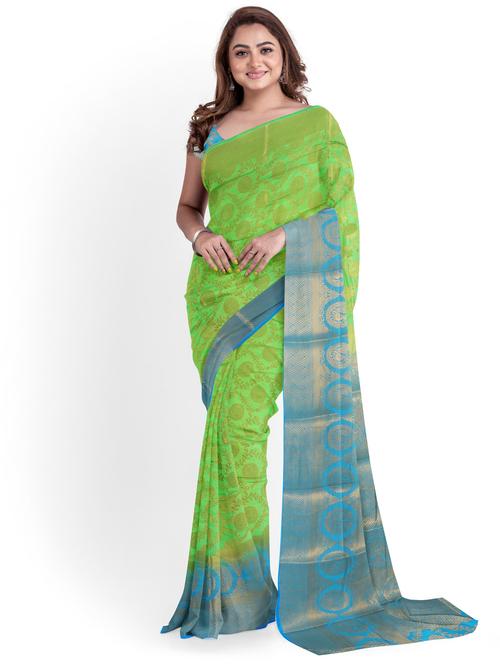 women's self design green colored saree - 18347353 -  Standard Image - 0
