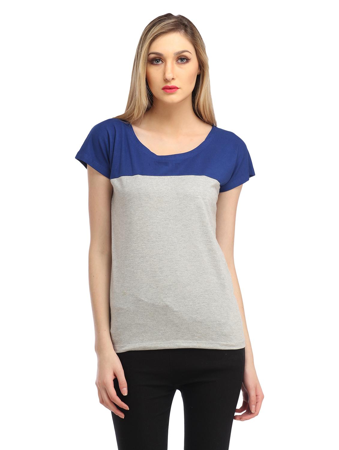 cap sleeved color-blocked regular top - 18347482 - Zoom Image - 0