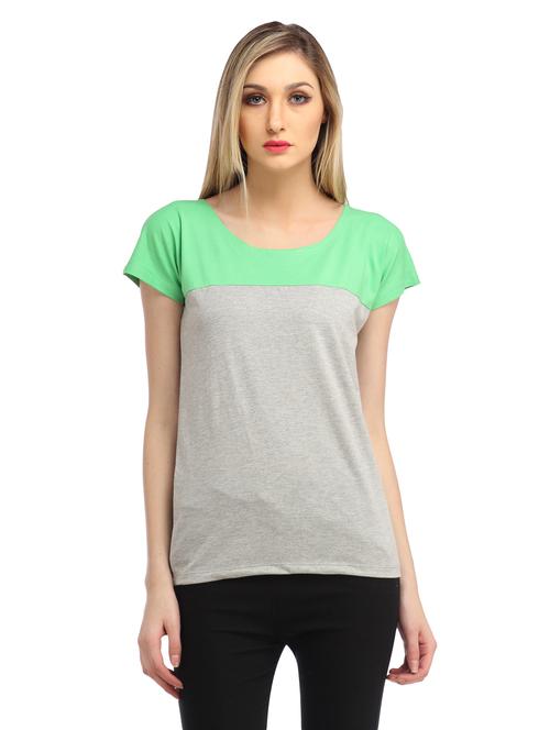 cap sleeved color-blocked regular top - 18347483 -  Standard Image - 0