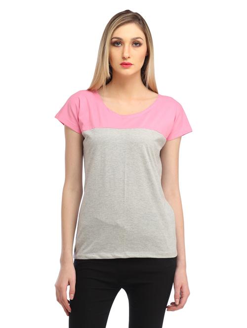 cap sleeved color-blocked regular top - 18347486 -  Standard Image - 0