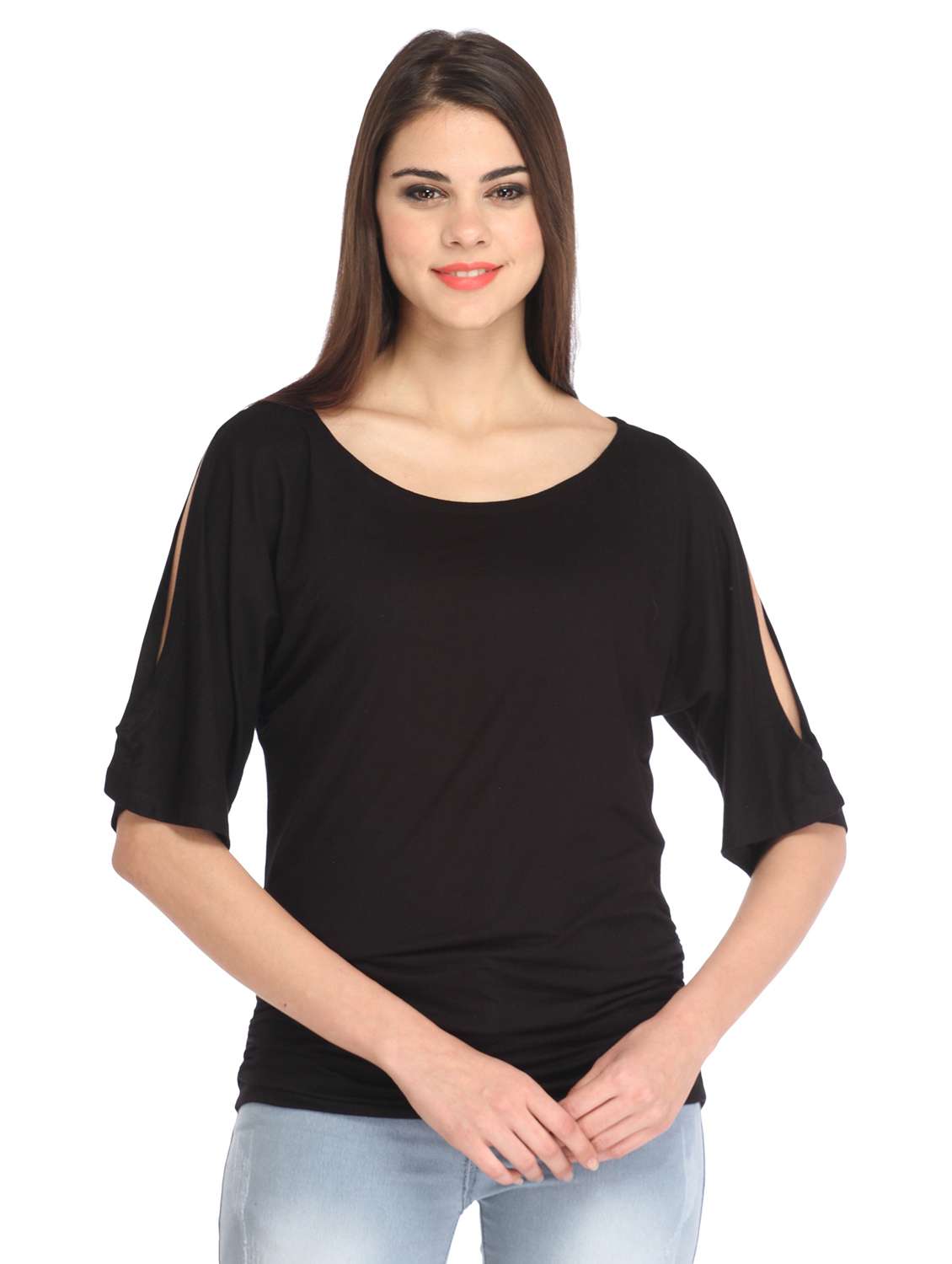 slit sleeve solid top - 18347517 - Zoom Image - 0