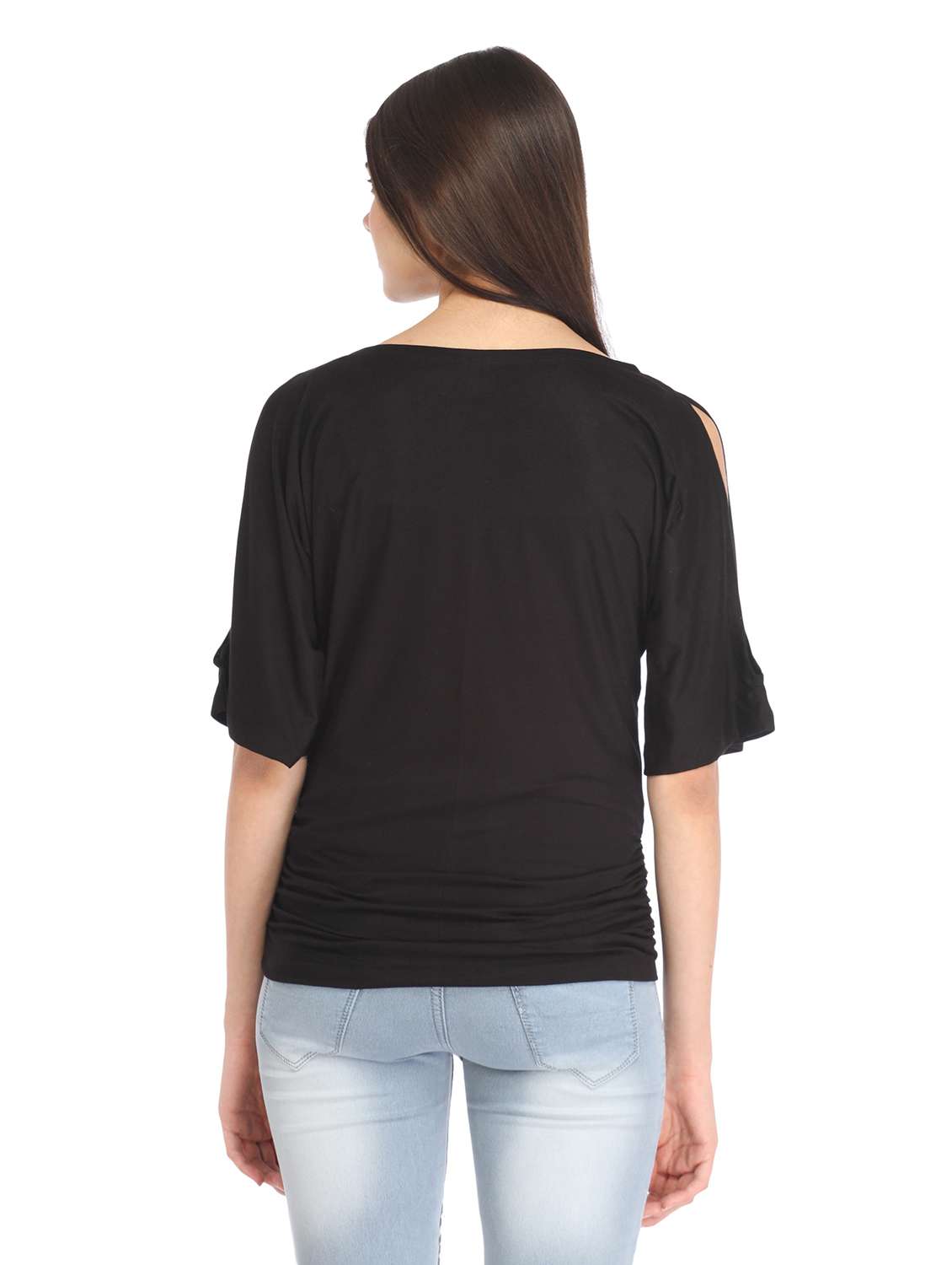 slit sleeve solid top - 18347517 - Standard Image - 3