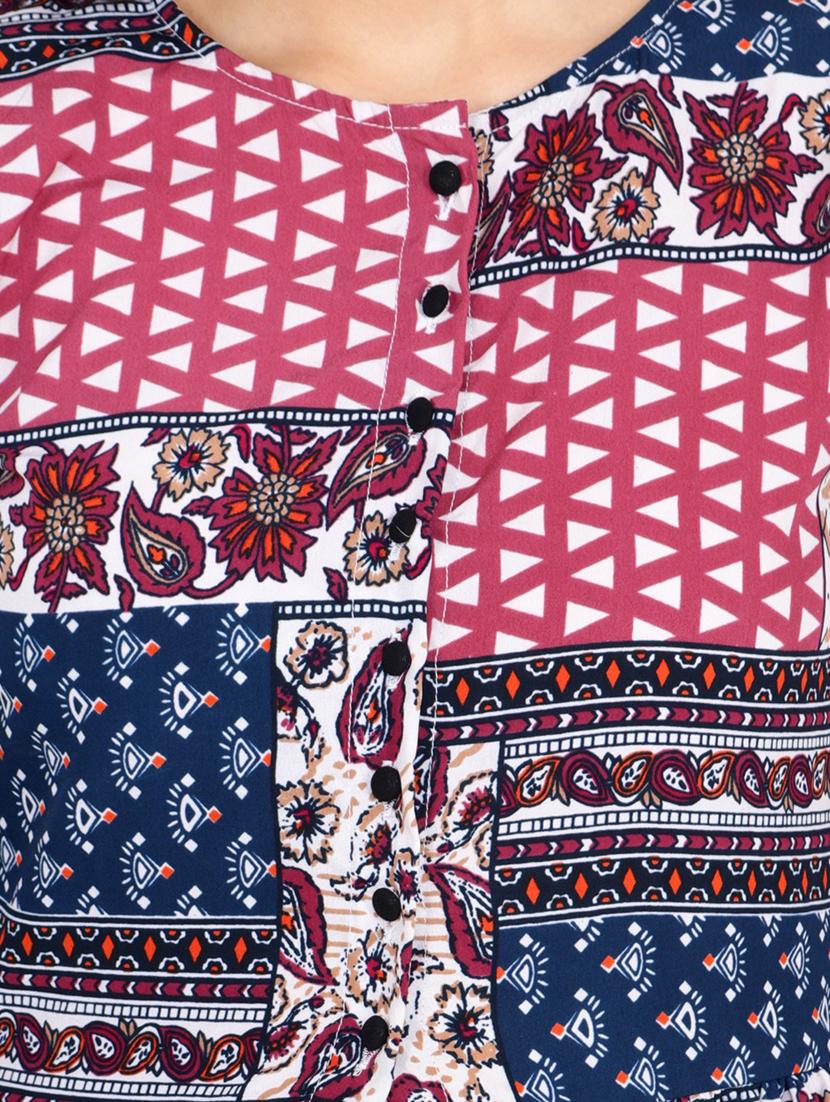 front slit printed tunic - 18347521 - Standard Image - 3
