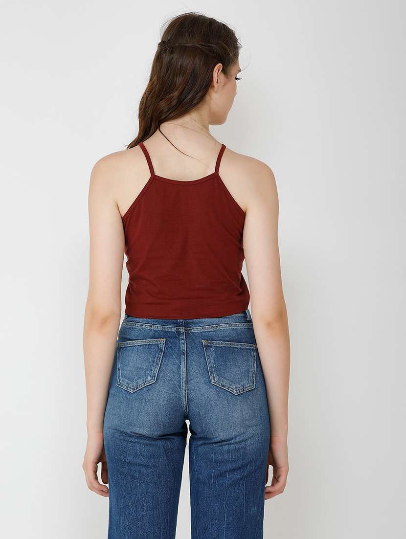 halter neck solid top  - 18347585 -  Standard Image - 3