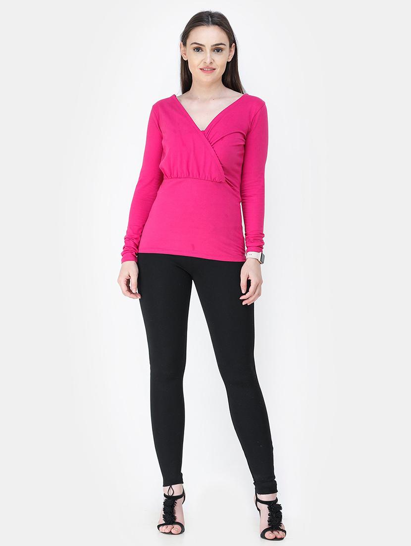 v-neck solid top - 18347593 - Standard Image - 3