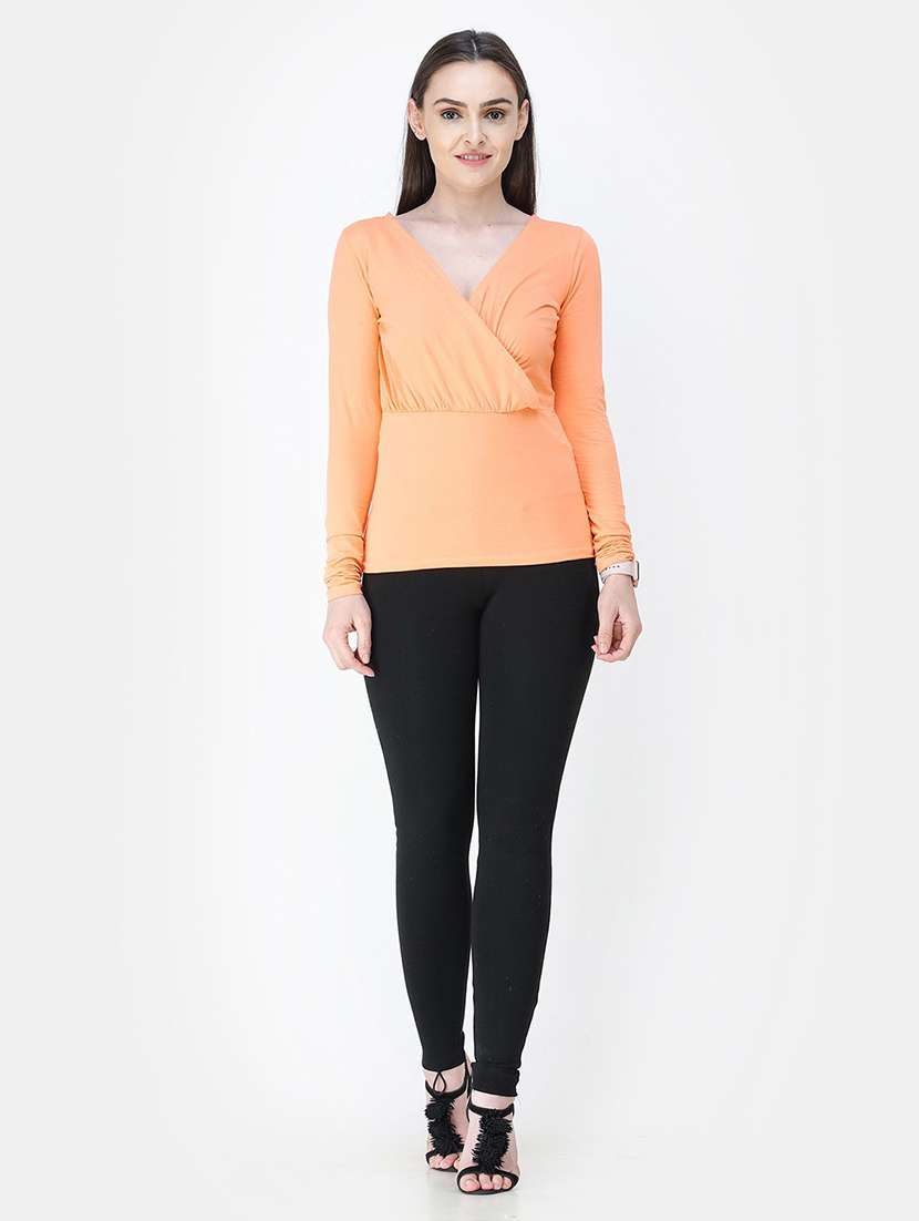 v-neck solid top  - 18347594 -  Standard Image - 3