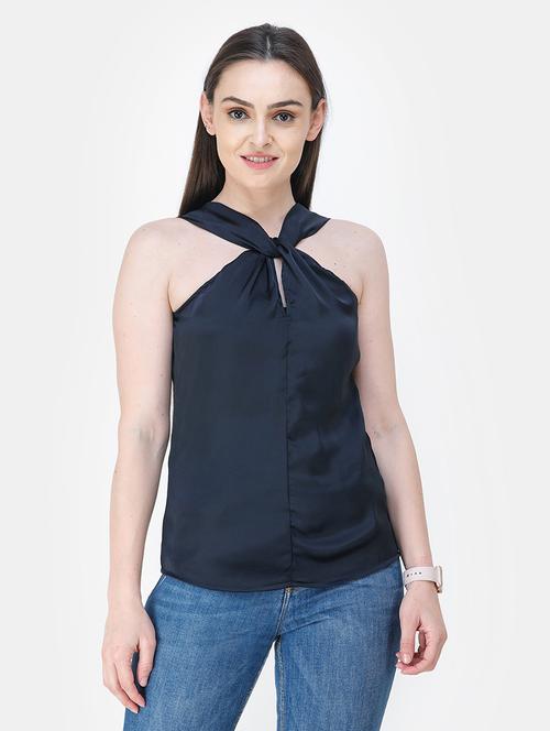 halter neck solid top - 18347605 -  Standard Image - 0