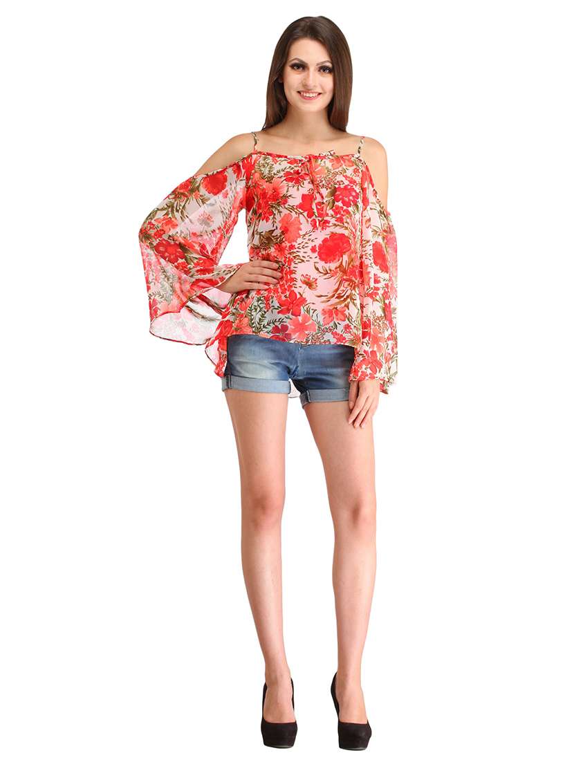 bell sleeved floral top  - 18347632 -  Standard Image - 3