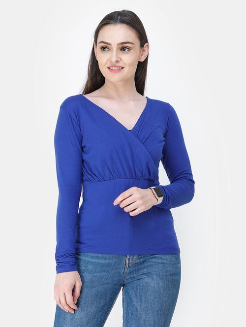 overlap neck solid top - 18347692 - Standard Image - 0
